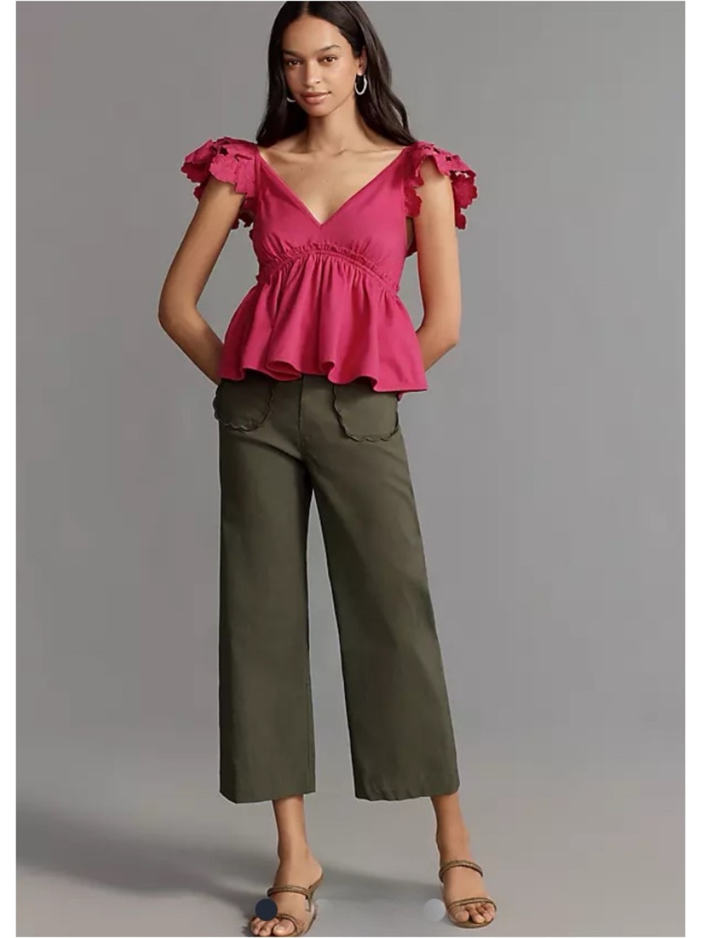 The Colette Scallop-Pocket Cropped Wide-Leg Pants by Maeve: Magic Fabric Edition